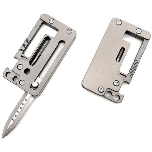 Titanium Multitool Keychain - 3-in-1: Box Cutter, Flathead Screwdriver, Bottle Opener, Durable EDC Gear