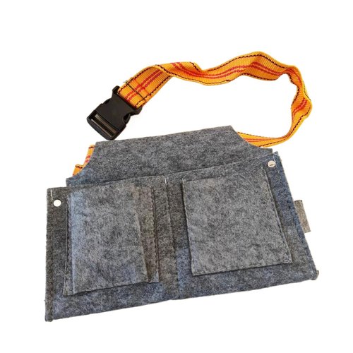 WEISUYUUS Heavy Duty Felt Tool Belt Pouches Waist Bag Work Apron with Adjustable Buckle Belt for Construction and Projects
