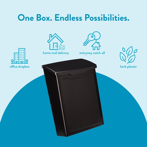 Architectural Mailboxes 2681B Black Marina Wall Mount Mailbox, Small