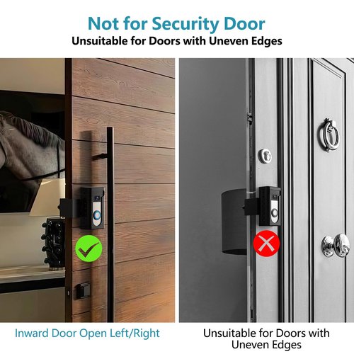 KIMILAR 2024 Upgrade Anti-Theft Video Doorbell Mount, Not Block Doorbell Motion Sensor, Adjustable No-Drill Mounting Bracket Wedge Holder Accessories for Home Rentals Office, Not for Security Door