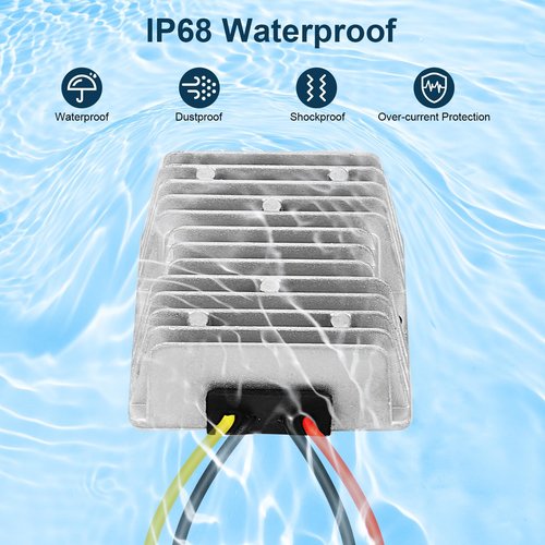 10A 120W Golf Cart 18V 20V 24V 36V 48V Step Down to DC 12V Converter Voltage Regulator Reducer Power Buck Converter Waterproof Transformer(DC 16-58V Inputs
