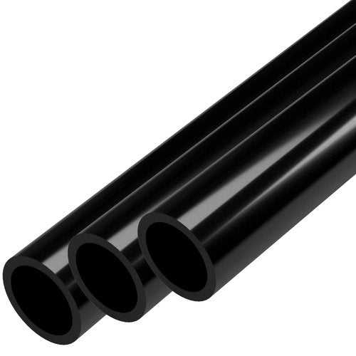 FORMUFIT PVC Pipe, 3/4" Size, (1.050" Actual OD) Sch 40 Furniture Grade, Black (40"L x 3-Pack) DIY Structural for Greenhouse, Garden, Dog Agility and Maker Projects - P034FGP-BK-40x3