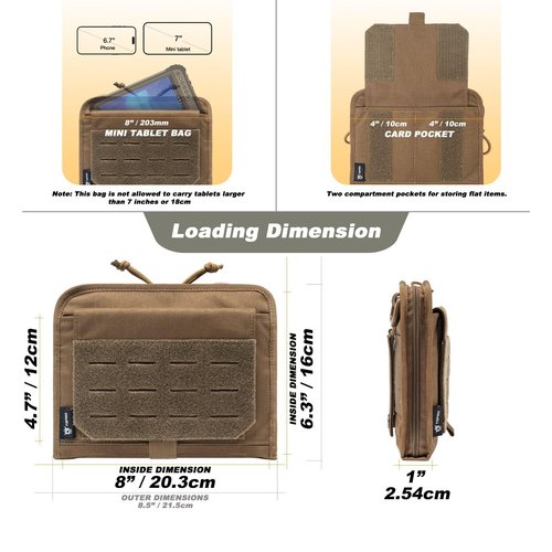 TSPRO Ultra Tactical Molle Admin Pouch Utility EDC Pouch Tool Organizer Clam-Shell Molle Pouches for Tools and Medical Suppliers Organization (Green)