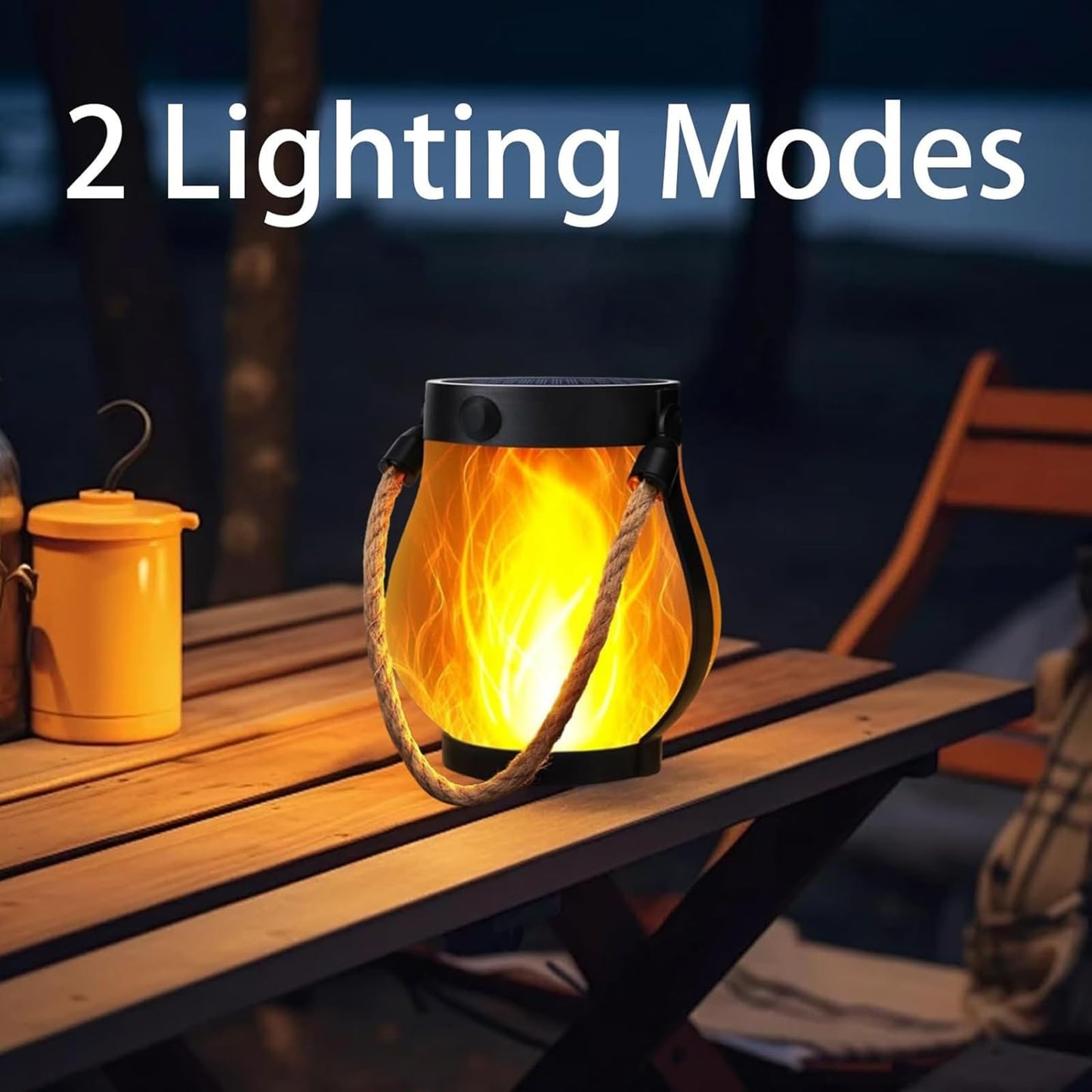 Dancing Flame Solar Lantern, Upliftjoys/Zealburst/Gloryboom/Documentk/Gosibconp Magical Dancing Flames Outdoor Lights, Solar Torch Lights Flickering Flames, Hanging Waterproof Lighting(2pcs)