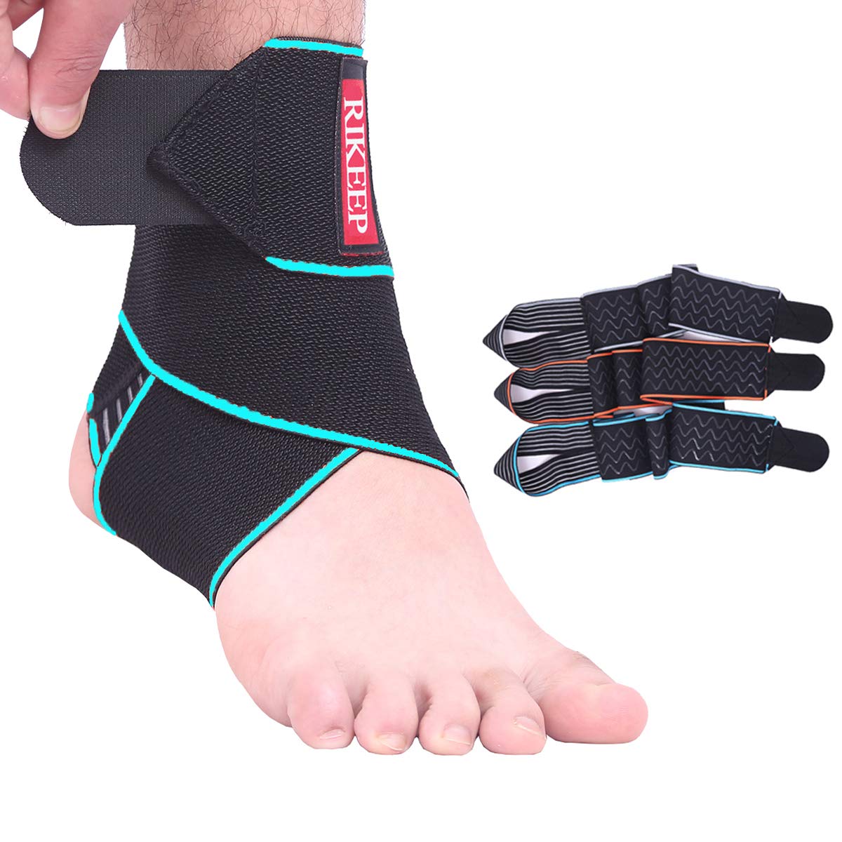 Candy Li Ankle Brace for Sprained Ankle, Ankle Support for Women & Men, Adjustable Compression Wrap Breathable Nylon Super Elastic & Comfortable for Sports– Blue