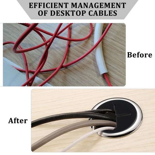 15 Pcs Desk Grommet, 1 Inch / 25mm Flexible Rubber Grommets, Black Cable Grommets, Silicone Cable Cord Grommet Wire Hole Cover for Table and Other Furnitures