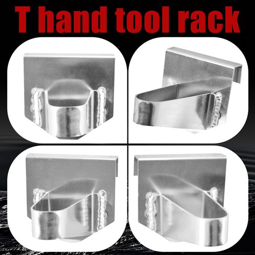 Fsehyue Aluminum T Handle Tool Holder Mount T Handle Rack Organizer Hangs on the Side of Most Tool Boxes Suitable for Enclosed Race Trailer Garage Automotive Work Shop Accessories