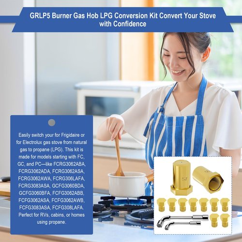 GRLP5 Conversion kit, GRLP5 for Frigidaire LP Conversion Kit, For Frigidaire Series Natural Gas To Propane LPG Conversion Kit, Replaces 4980407 AP7213138 A22390101 316243720 316243721 316243723.