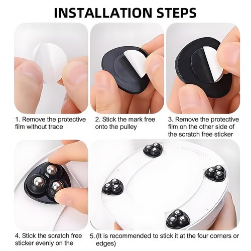 uadbau Appliance Slider, 8 Pack Self Adhesive Mini Caster Wheels, Appliance Rollers, 360° Swivel Universal Rollers, Appliance Sliders for Kitchen Appliances, for Coffee Maker, Countertop, Storage Box