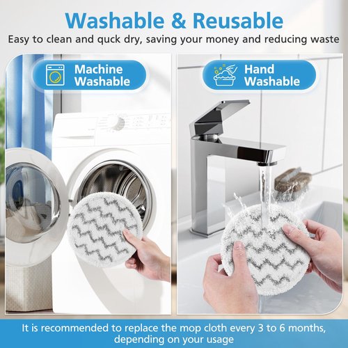 6 Pack 3897A Rotating Steam Mop Pads Replacement Compatible with Bissell SpinWave 3897A 3712C 3712W SmartSteam Scrubbing Steam Mop Cleaner, 3897 3712 Only【Not for Other Models】