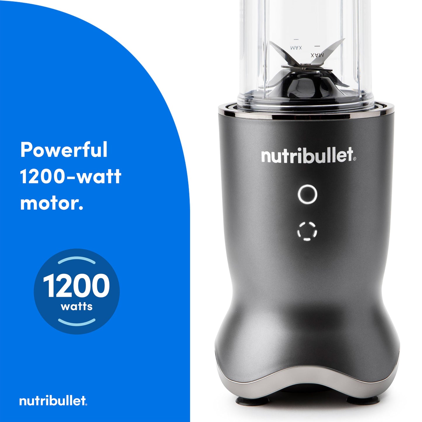 nutribullet® Ultra Personal Blender, 1200W, for Smoothies Shakes & Protein - Quietest Single-Serve Blender with Titanium Coated Blades, 3 BPA-Free Cups (32oz + 24oz), To-Go Lids, Dishwasher Safe, Gray