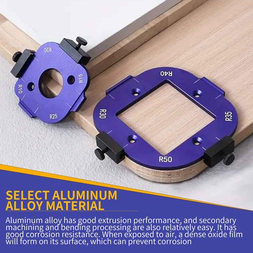 2 Pcs Radius Jig Router Templates for Woodworking (R10-R25 & R30-R50) with Free Bearing Trimmer for Edge Smoothing & Carpentry DIY Wooden Board Arc Cutting Auxiliary Tool