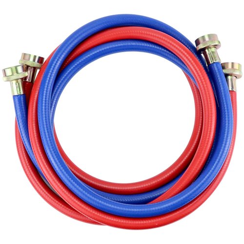 Washer Hoses 4FT,Rubber Washing Machine Hoses 3/4 Washer Machine Hoses 2 packs,Burst Proof Water Supply Lines for Hot and Cold Washer Water Hoses,Universal for All Standard Wash Machines-by MIFLUS