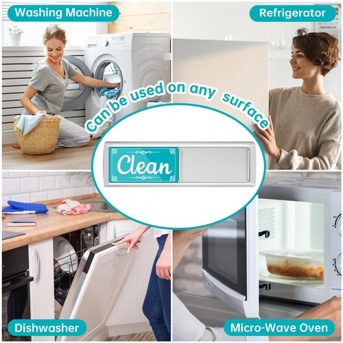 Dirty Clean Dishwasher Magnet, Green&Blue Dishwasher Magnet Clean Dirty Sign Refrigerator for Kitchen Organization and Storage Necessities