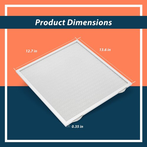 Lisnhlin 2 Packs S99010436 12.84 x 13.69 x 0.38 In Range Hood Grease Filter Replacement for Broan for Nutone AHSA130 BKSA130 TEN130 TEN136 Series Replace 99010436 BKSA130WW Aluminum Washable Parts