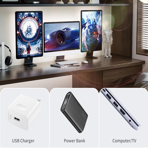 XINGZHI 5V USB LED Strip Lights, 3.28FT COB Light Strip White, Short LED Strip Light, Flexible Bright 5V Led Strip for Under Cabinet, Kitchen, TV Backlight, Shelves, Displays and TV Lights
