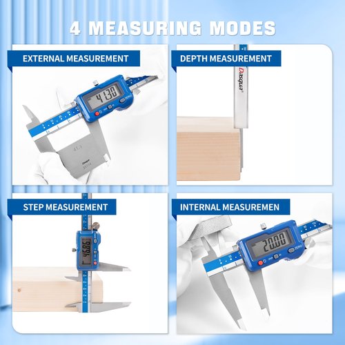Dasqua High Precision 12 Inch/300mm Electronic Micrometer Digital Caliper Stainless Steel with Large LCD Screen Auto Off Featured Measuring Tool