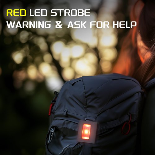 Molrebe 2Pack Clip on Running Lights, Rechargeable Magnetic LED Safety Lights with Red Strobe, Waterproof, USB Charging, Flashlight for Night Jogging, Dog Walking, Hiking Backpack, Cycling