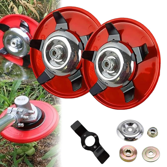 2025 New Weeding Plate, 6”Weeding Disc, Universal Star Blade Cutter Head for Trimmer, Heavy-Duty Manganese Steel Weeder Plate, with One Blade Replacement Heads (6 in, 1, Replacement Heads*1)