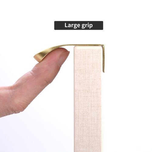 Satanga Edge Finger Pull for cabinets Kitchen Concealed Drawer pulls Aluminum Hidden Door Handle for Home 10 Pack Modern Brushed Brass 4.72" Overall Length Easy Installation