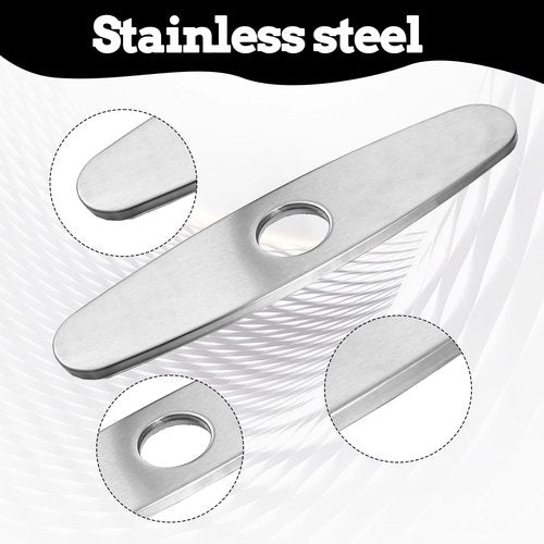Kitchen Sink Faucet Hole Cover, Sink Hole Cover Plumbing Cover Plates Deck Plate Escutcheon for Kitchen Faucet Modern Silver Stainless Steel(10 inch)