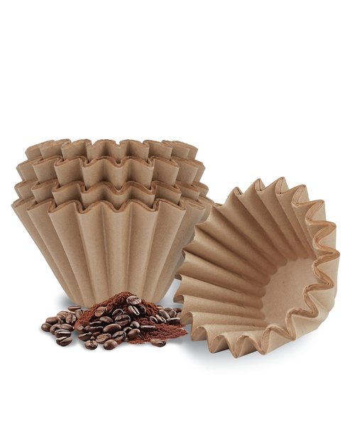 Disposable Small Coffee Filters,100PCS Unbleached Basket Coffee Paper Filter for Ninja Pods & Grounds Specialty Single-Serve Coffee Maker PB051 PB041, Kalita Wave Dripper 155, Pour Over Coffee Maker