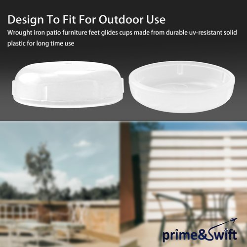 24 Pack of 1-1/2" Wrought Iron Patio Furniture Feet Glides Cups by prime&swift Furniture Legs and Tables Easy to Install