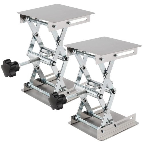 2 PCS 4 x4 Inch Lab Scissors Jack, Stainless Steel Lab Lift Platform, Lab Jack Lift Table, Lab Jack Stand Table Lift, Expandable Lift Height Range from 1.96 Inch to 6 Inch