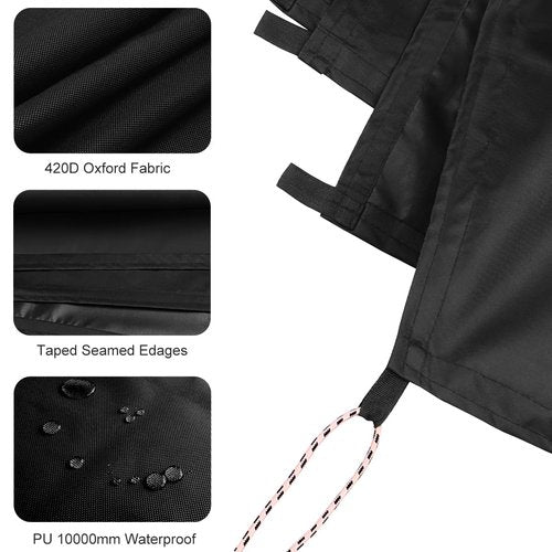 Black Waterproof Tarp Cover for Outdoor: Multi-Purpose Oxford Tarpaulin with Reinforced Webbing Loops for Camping Boat Pool Roof Tent - Durable and Tear Resistant (5ftx5ft)
