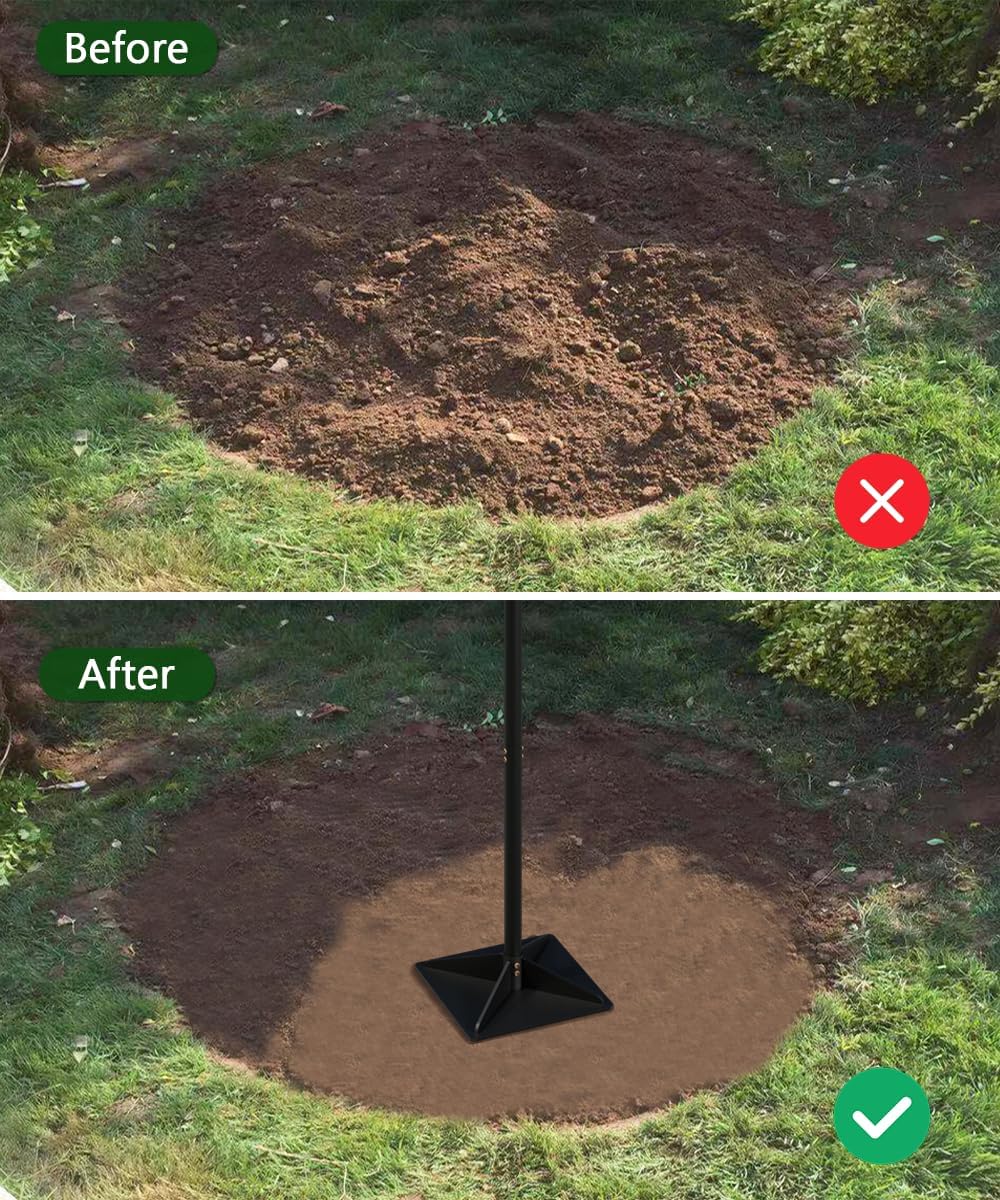 Garden Steel Tamper with 47 inch Adjustable Handle & Rubber Grip, 10" x 10" Heavy Duty Soil Tamper Tool for Ground & Gravel Leveling, Steel Dirt Compactor for Yard, Sand, Asphalt, Driveway