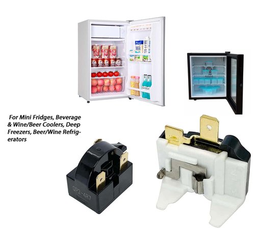 QP2-4R7 4.7 Ohm 3-Pin PTC Starter/Start Relay and Overload Kit Compatible with Mini Fridges Beverage & Wine Beer Coolers/Deep Freezers/Beer Wine Refrigerators Compressor Parts