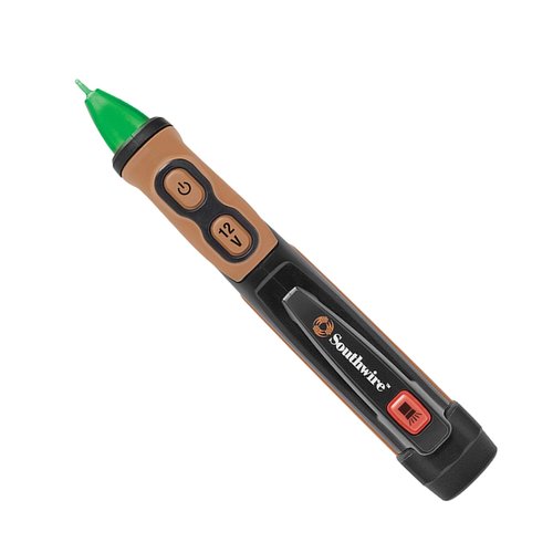 Southwire 40150N Advanced AC Non Contact Voltage Tester Pen; Dual Range 12-1000VAC/100-1000VAC; Non Contact Voltage Detector with LED Flashlight; 6' drop test rated; and IP67 waterproof; NCVT