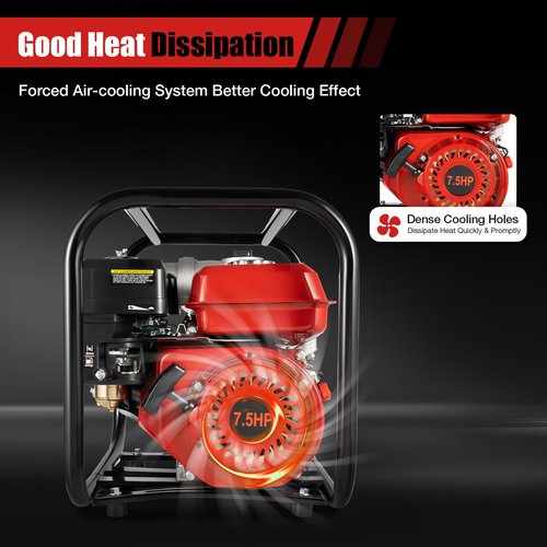 4 Stroke Gasoline Water Pump, Semi Trash Water Pump 3 Inch with Filter, High Pressure Water Transfer Pump For Water Well Intake, Farmland Irrigation