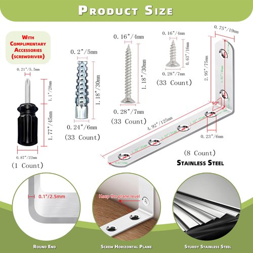 Furniture Anchors, Anti Tip Furniture Wall Anchor for Baby Proofing, Prevent Falling Furniture (Fixed 8 Items)