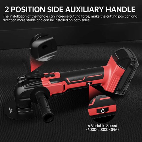 LED Work Cordless Oscillating Tool for Milwaukee 18V Battery, 22Pcs Oscillating Multi Tool Kit with Auxiliary Handle, 6 Variable Speed, Oscillating Saw for Scraping Sanding Cutting Wood(No Battery)