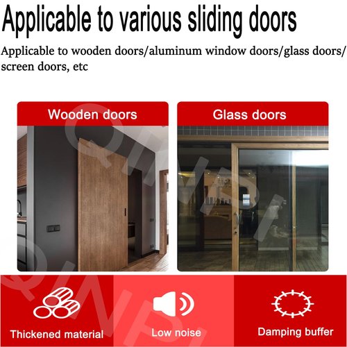 Self-Closing Sliding Patio Door Closer, Quiet Damping Buffering, Adjustable Sliding Speed, Sliding Door Closers, for Door Widths from 29.5 to 51"