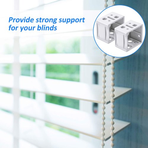 Jetec 2 Pieces 1 Inch Blind Brackets White Profile Box Mounting Bracket Window Blinds Headrail