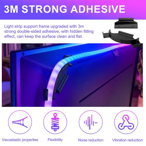 Light Strip Brackets Kit Fit for Philips-Hue Play Gradient Light Strip, for Philips 55 inch 65 inch 75 inch, Long-Wearing Hue Gradient LED Strip Mounting Clips Holder Set