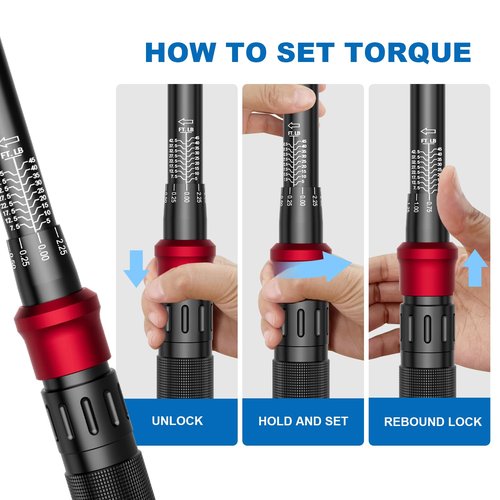 SUERCUP 3/8-Inch Drive Click Torque Wrench - 5-45 Ft-Lb/6.8-61Nm, ±3% High Accuracy 72 Tooth Click Torque Wrench for Bike, Motorcycle and Car Repair