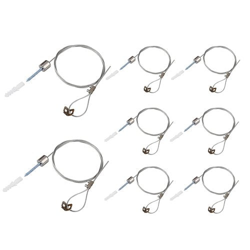OTTFF 8 Pack Ceiling Light Fixtures Suspension Cables Kit Fitting, Steel Hanging Chains Adjustable Trim Length, 3.2 ft for LED Panel Light Aquarium Lights Pendant Lighting