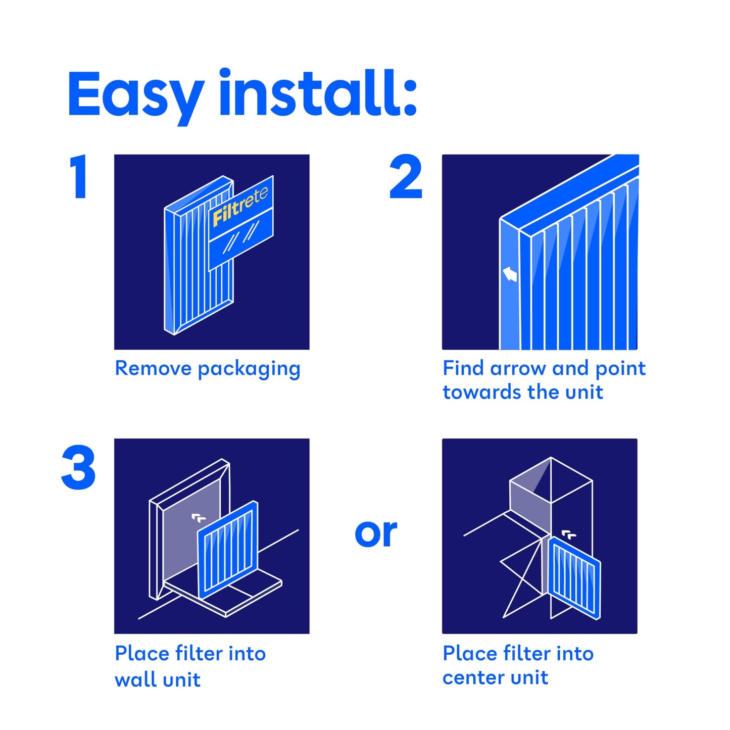 Filtrete 18x24x1 Air Filter, MERV 11, MPR 1000, Allergens & Pet Dander, 3-Month AC and Furnace Filters, Cleaner Air, Reliable Airflow, 2 HVAC Filters (Actual Size 17.68 x 23.68 x 0.81 in)