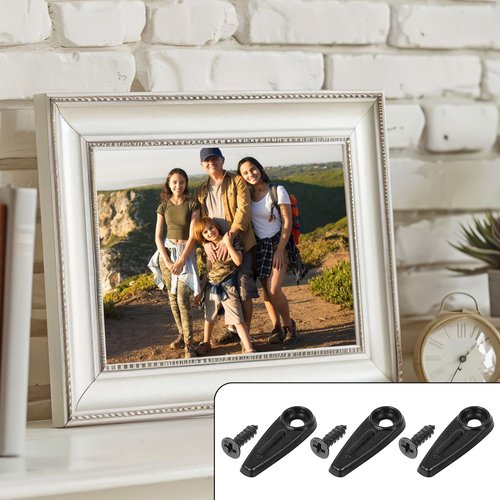 100 Pcs Picture Frame Clips Black Picture Frame Backing Clips Flat Picture Frame Hardware Backing Clips Turn Button Fasteners with 100 Pieces Screws for Hanging Artwork Gift Box Decoration Box