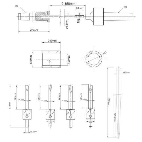 PM-002/MT2 Pen Mandrel Saver +TRIM-001 7pc Universal Barrel Trimming System+ INT-001 Universal Pen Tube Insertion Tool