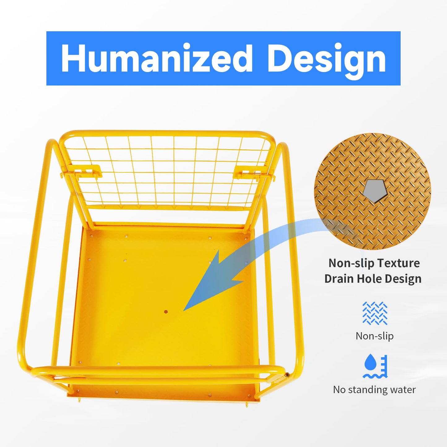 Forklift Safety Cage 36x36 Inch, 1200LBS Capacity Work Platform with 4 Wheels & Collapsible Design - Heavy-Duty Aerial Man Basket for Forklift/Pallet Loader