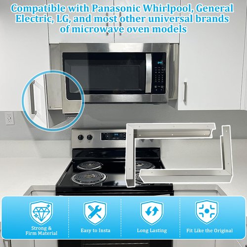 8171339 Microwave Filler Kit 15.75 L x 10.9 W x 3 H Gap Cover for Over-the-Range Ovens Anti-Rust & Durable Replaces Whirlpool GE LG Microwave Trim Kit