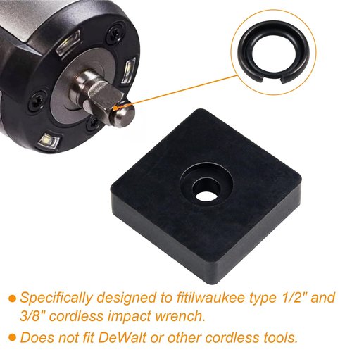 Juvielich 3/8" Impact Retaining Ring Clip with O-Ring,Fits for Mmilwaukeei Pneumatic Type Impact Wrench, Including Retainer Ring Anvil Install Tool(10 Sets)