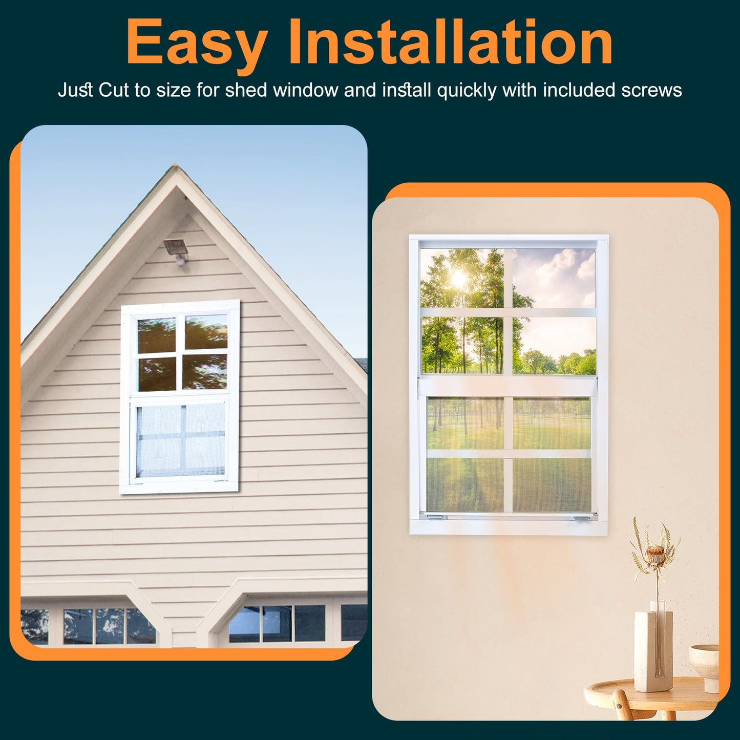 Kevirice Shed Window 2 Pack 14"X21" White Flush Mount Small Sliding Household Windows with Tempered Glass and Fiberglass Screen for Shed,Chicken Coop, Playhouse,Barns,Garage