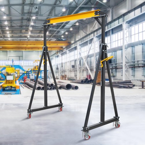 MilleLoom 2 Ton Adjustable Gantry Crane – Portable Overhead Hoist 4400 lbs Capacity, 97"–141" Height Range for Warehouse, Factory, Construction & Auto Repair