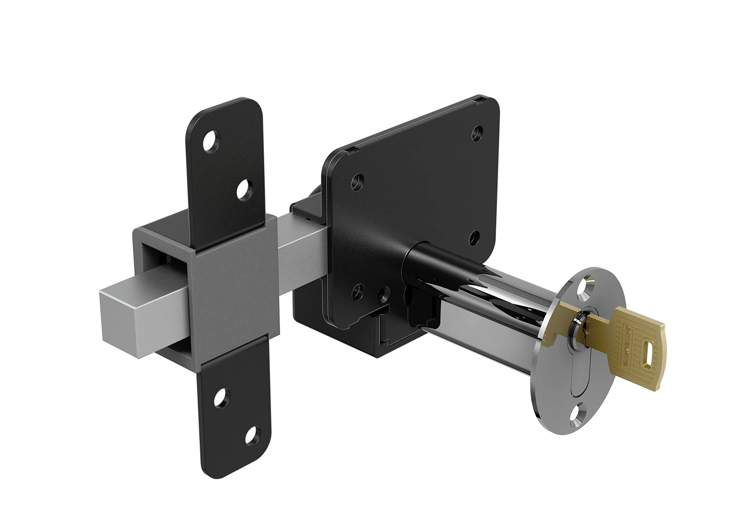 GateMate Long Throw Gate Lock 1490136, Euro Profile Keyed Alike Gate Lock for Sheds, Gates & Garage Doors, Keyed Both Sides, 316 Stainless Steel, for Wooden Gates & Doors Up to 2 ¾” (70mm), 5 Keys