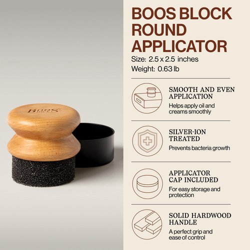 John Boos 3-Piece Care Set, 16 oz Mystery Oil, 5 oz Board Cream & Round Applicator - All-Natural Maintenance Formula for Butcher Blocks, Cutting Boards, Wooden Countertops & Wood Utensils